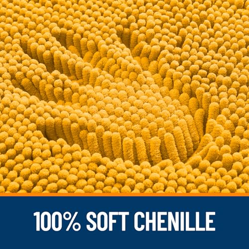 Image of OLANLY Large Bathroom Rugs 47x32, Soft Absorbent Chenille Bath Rugs, Rubber Backing Quick Dry, Machine Washable Bath Mats for Bathroom Floor, Tub and Shower, Home Decor Accessories, Golden Yellow