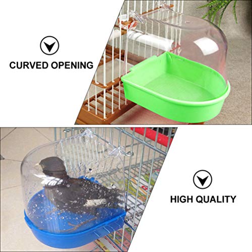 Image of GANAZONO Bird Bathtub Hanging Bath Box for Small Pet Birds Parakeets Lovebirds Cage Accessory Bird Bath Deep Bowl for Health and Cooling