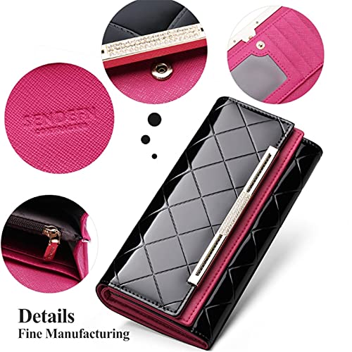 Wallet Female Long Big Capacity Wallet New Wallet (Color : Black)4