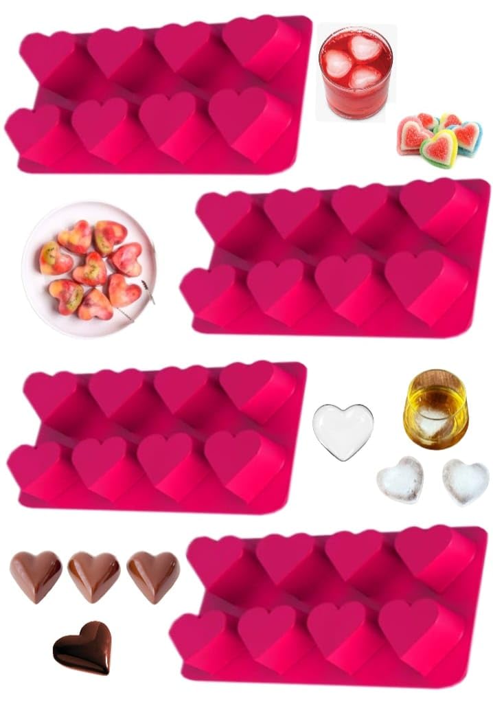DHONI Heart-Shaped Ice Trays,4 Pcs of Silicone Ice Tray For Making Heart-Shaped Ice Cube for Freezer - Reusable Silicone Ice Cube Tray With Love Hearts, Silicone Ice Tray with Lid - Easy Release Ice Molds For Cocktails,Soft Drink,Water,Making Chocola (B0BYP2MXDC) Amazon Price History, Amazon Price Tracker