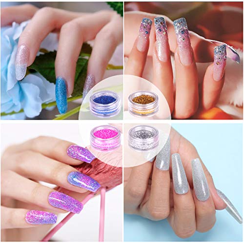 Nagellack Gel Set, MYSWEETY 15ml 8 Farben Nagel Gel UV Rosa Nagelverlängerungsgel für Anfänger French Kit, mit 6W LED/UV… – Bild 5