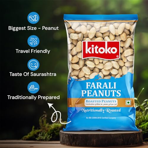 Image of Kitoko Roasted Farali Peanut without Skin 400gm Pack of 4, Khari Sing