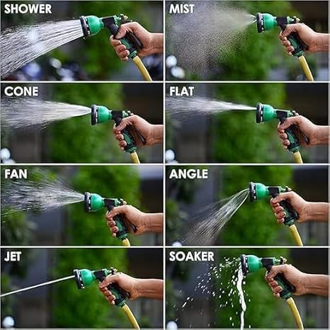 Image of Expandable Garden Hose Pipe,Flexible Stretch Magic Water Hose with 8-Pattern Spray Nozzle,Leak-Proof Retractable Heavy Duty Expanding Hosepipes for Garden 7.5 mtr /25 feet