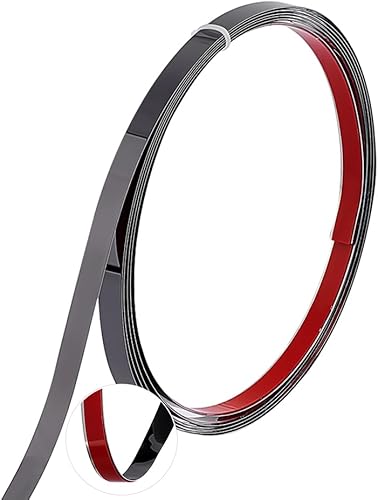 UNICRAFTALE Moldura de pared de acero inoxidable 201 de 16.4 ft, autoadhesiva, flexible, para pared, espejo, muebles, puerta, armario, plomizo,