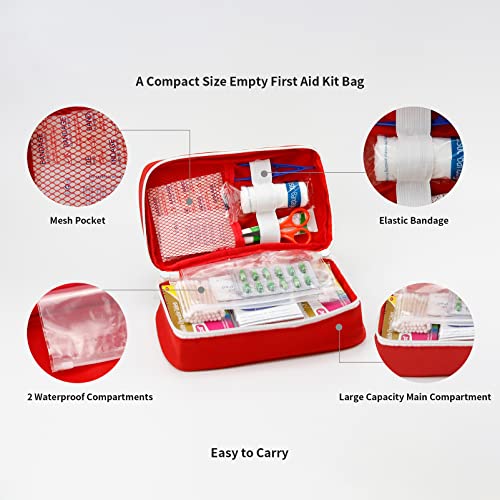 Image of TOPASION Portable Empty First Aid Kit Bag, Travel Medicine Pouch, Small Medical Bag (Blue)