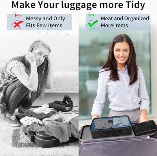 Image of Travel Organizer, Packing Cubes for Travel, Toiletry Bag, Packing Bags for Clothes, Travel Essentials, Travel Pouch, Travel Organizer (BLACK)