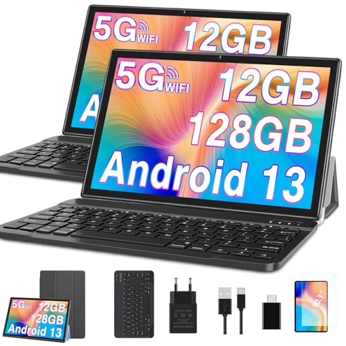 2024 Newest Tablet 10 Pulgadas 12GB RAM+128GB ROM (1TB TF), Android 13 Octa-Core, 5G + 2.4G WiFi,...