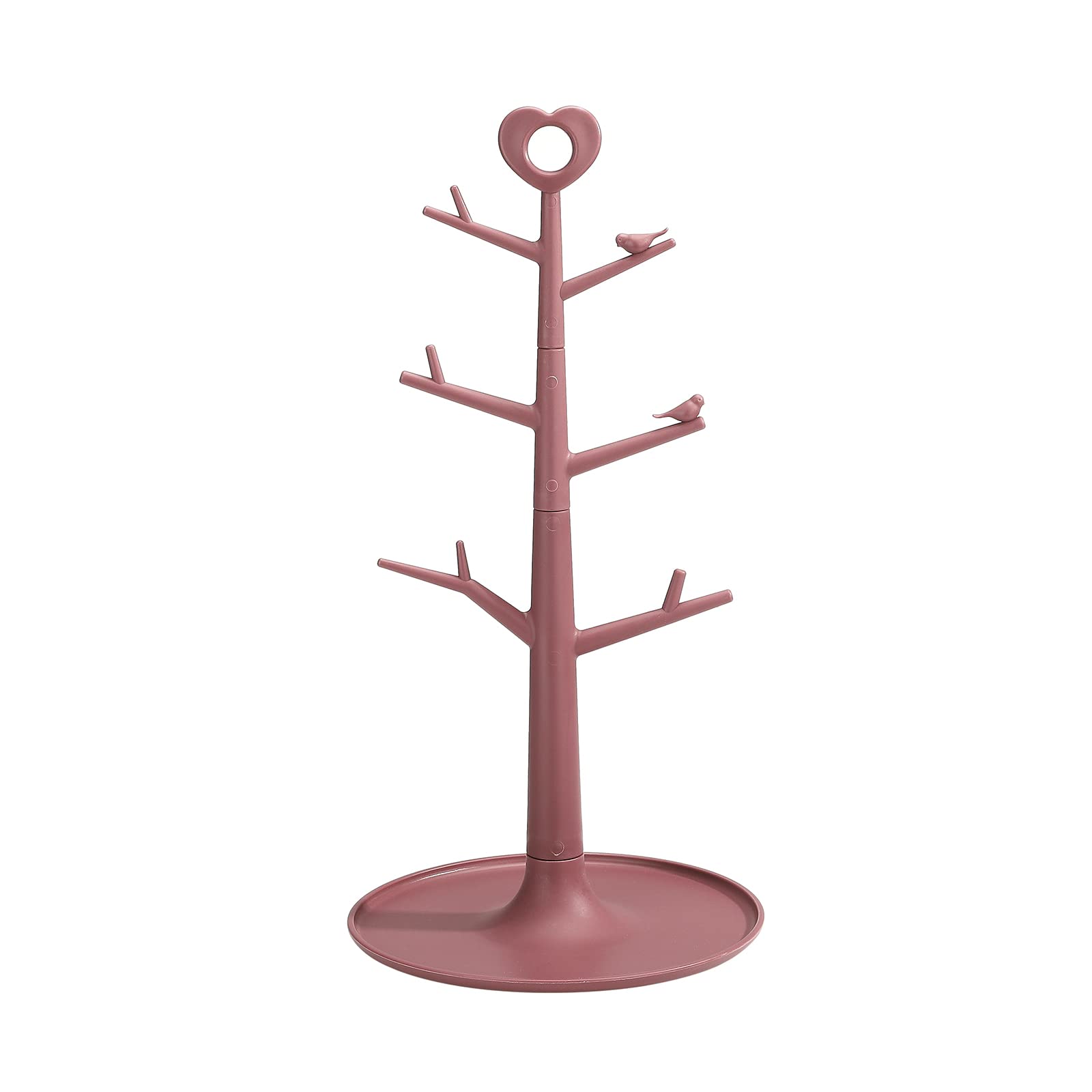 Coffee Mug Holder Tree Shape Bottle Drying Organizer Multipurpose Display Stand Jewelry Rack for Home Kitchen (Pale violet red)