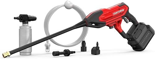 Miniatura 2 de CRAFTSMAN V20 - Pistola de pulverización inalámbrica para lavadora a presión, 350 PSI máximo, con extensión, botella de jabón, batería y cargador