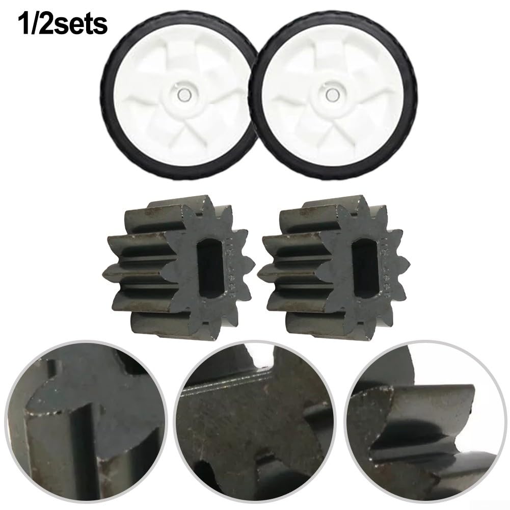 Rueda de cortacésped de 8 pulgadas para Toro con engranaje 115-4668 115-4695, rueda de repuesto para cortacésped RWD (2 piezas)