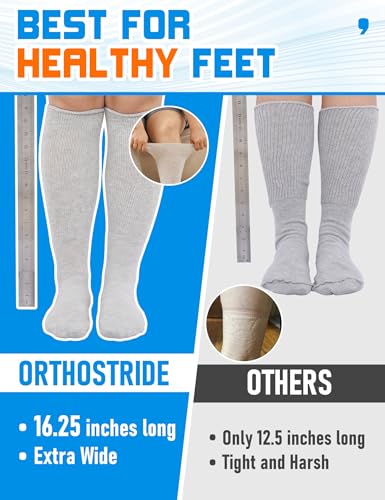 Image of Wide Diabetic Socks for Men Women, Loose Fit for Swollen Feet