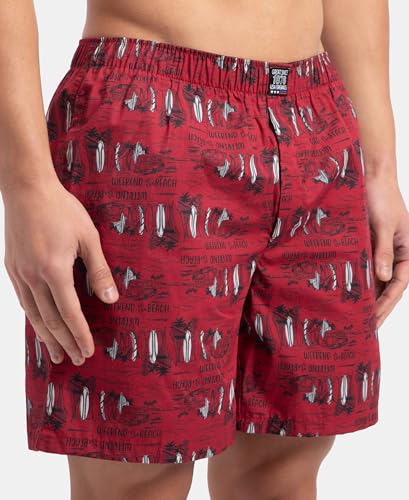 Image of Jockey US57 Men Super Combed Mercerized Cotton Woven Printed Boxer Shorts with Side Pockets (Prints May Vary)
