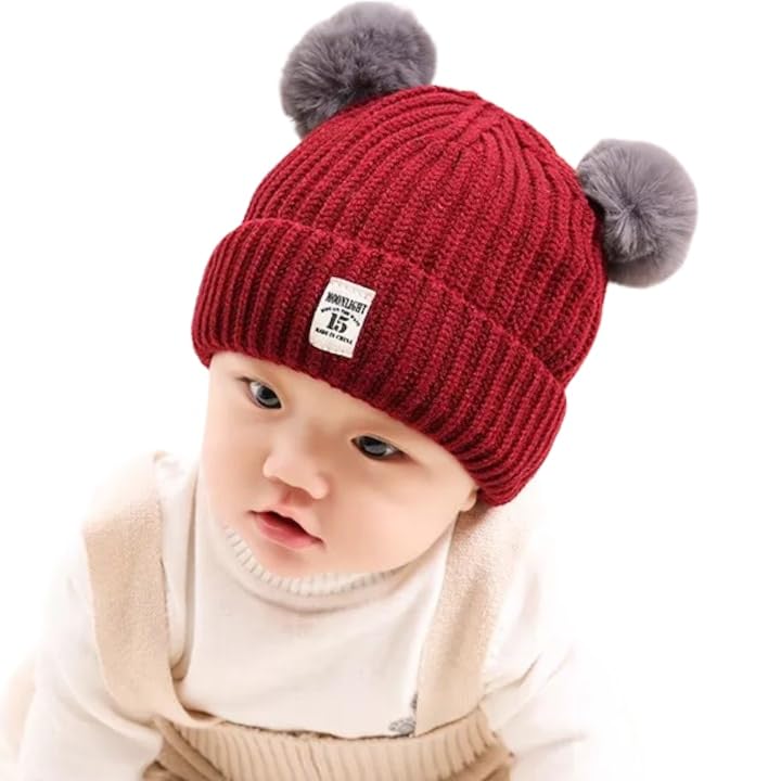 Baby Boys Girls Winter Knit Cap Soft Fleece Velvet Fur Ear Flap Woolen Hat | Skull Beanie Unisex Kids Winter Hat (3 Months - 3 Years)-image-38