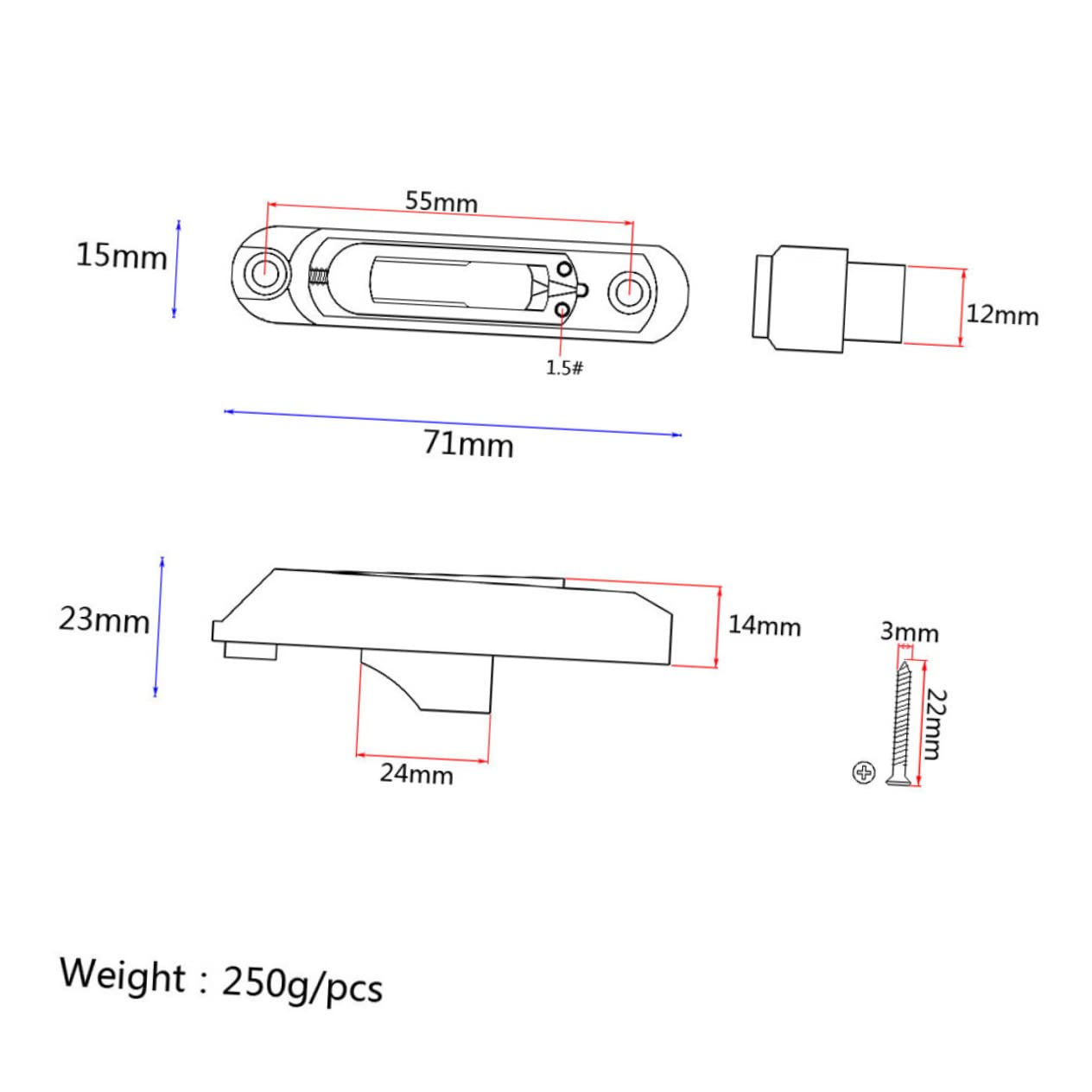 OFFSCH 4 Pcs Gold Bass Guitar Bridge Ga1112 Heavy Duty Single String Guitar Parts Replacement