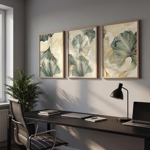 Image of NoWorries Modern Portrait Art & London Floral Wall Frames Paintings | Chelsea & Covent Garden Botanical 300 GSM Premium Prints | Stylish Home Decor for Living Room, Office & Bedroom | Synthetic Wooden Wall Art Frames (Set of-3) (NATURAL, ART-5, 10X13INCHES)