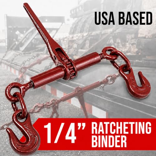 Image of BXRTool US Chain Load Binder with Forged Grab Hooks inch - 5 /16 inch -10 Pack - Heavy Duty - Chain Binder Tie Down - 2,600lbs WLL
