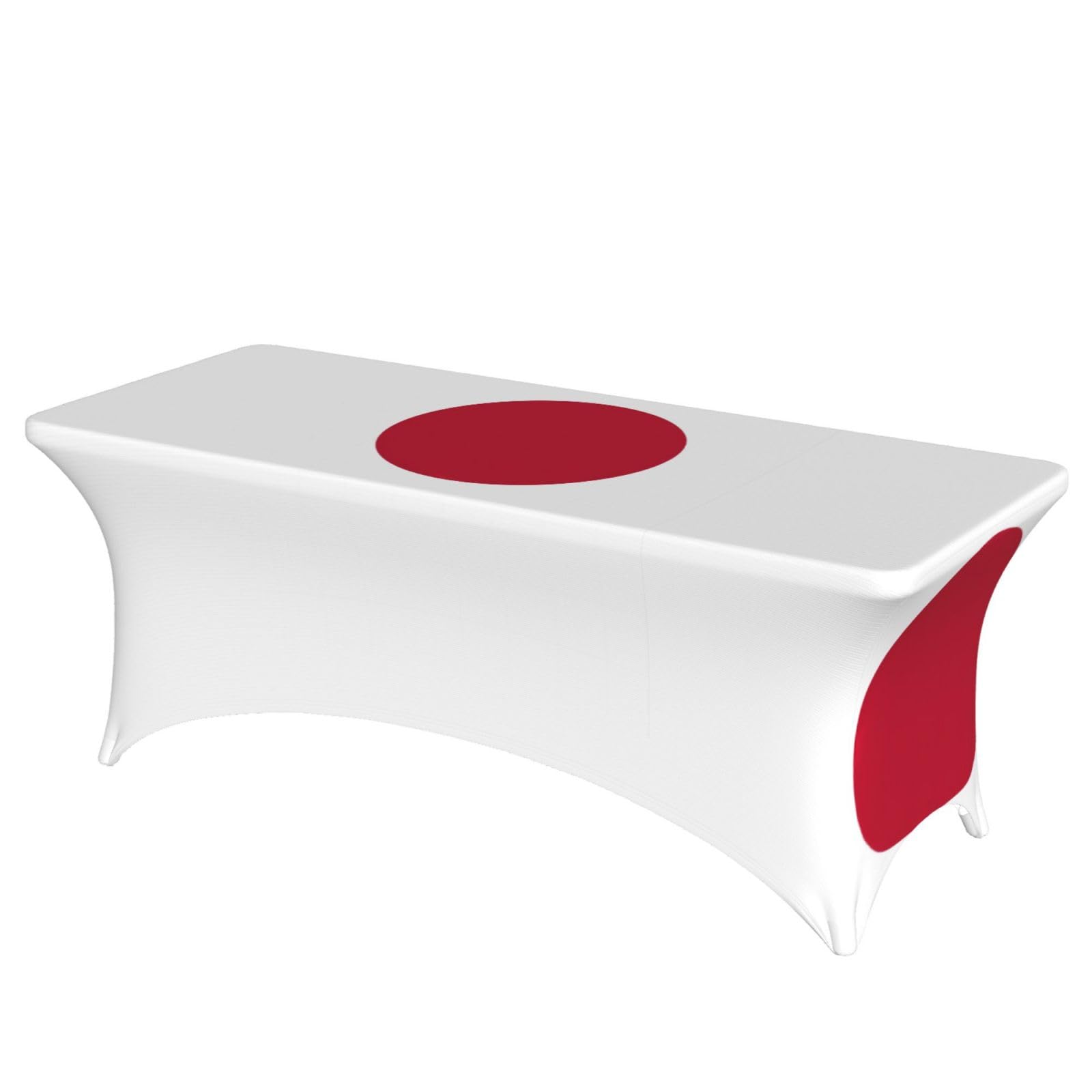 NImongt Japanese Flag Print Elastic Rectangular Tablecloth Holidays Family Banquet Wedding Party Table Cover