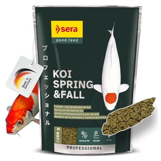 sera Koi Professional Spring & Fall 2.200 g | Koi Futter für Frühjahr & Herbst unter 17 °C | Koifutter mit leicht verdaulicher Rezeptur | Fischfutter für gesundes Wachstum | Karpfenfutter