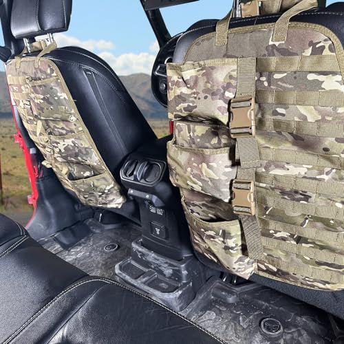 SUNPIE 2 Pcs Seat Back Truck Gun Rack，Automotive Gun Racks With Molle Panel Universal Seatback Storage Pockets Tactical Car Seat Back Organizer For Hunting Accessories Storage(Camo) - Thumbnail 5