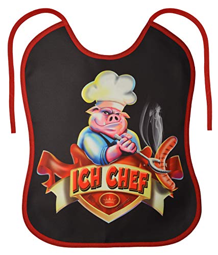 Geile-Fun-T-Shirts Erwachsenen Lätzchen - Ich Chef - Sabberlatz lustiges Männer Geschenk-Set mit Spassvogel-Urkunde zum Vatertag Cover