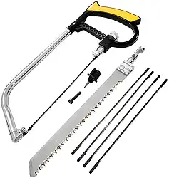 Mini Arco de Serra 7 em 1, Kit com 6 Lâminas, para Alumínio, Madeira, PVC e Borracha