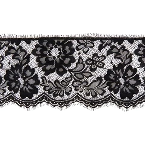 xingo 3 Meters Black Floral Lace Trim Cover