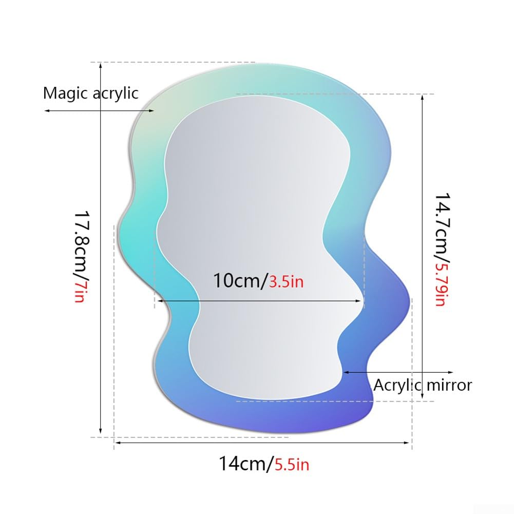 Specchio Magnetico KEYDUACU Per Armadietti - 22x16 Cm - Forte Magnete, Vetro Temperato