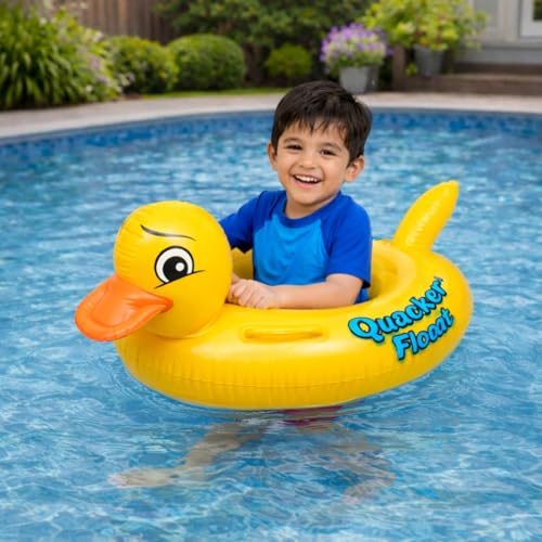 Image of Airavat Floats for Pool, Inflatable Pool Floats Swimming Ring, Swimming Float for Junior, Inflatable Floater, Water Float for Kids Swimming Pool Beach Summer Water Float Party Outdoor (Yellow Duck)