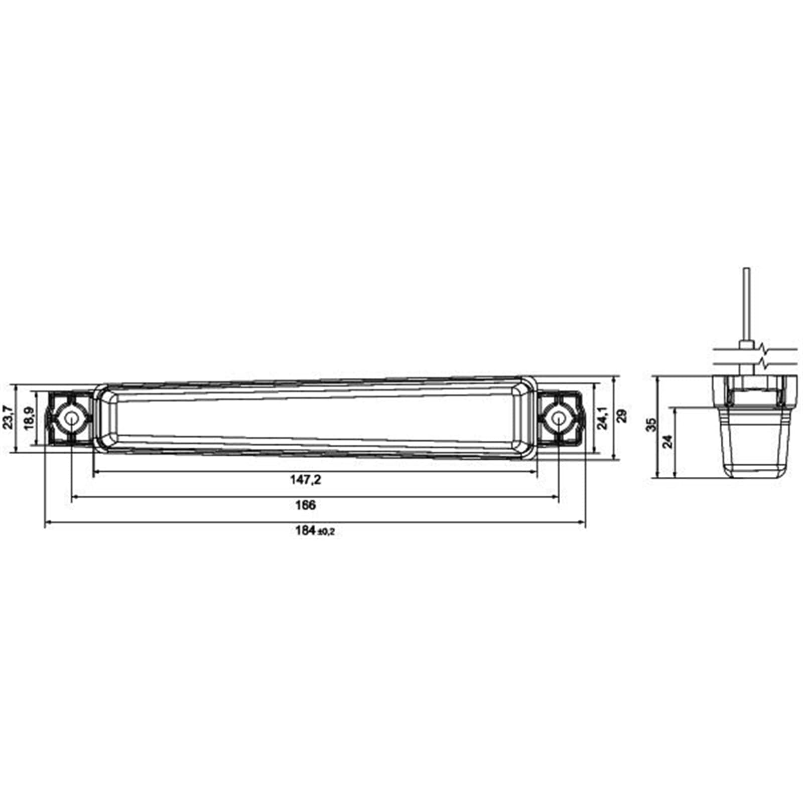 HELLA 2BA 012 846-201 Piloto intermitente - LED - 24V - montaje exterior/atornillado - Color de tulipa: transparente - Cable: 400mm - Conector: extremos de cable abiertos - delante - Cant.: 1