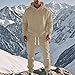 amropi Trainingsanzug Herren Jacquard Jogginganzug Kapuzenpullover und Jogginghose Sportbekleidung Khaki, L