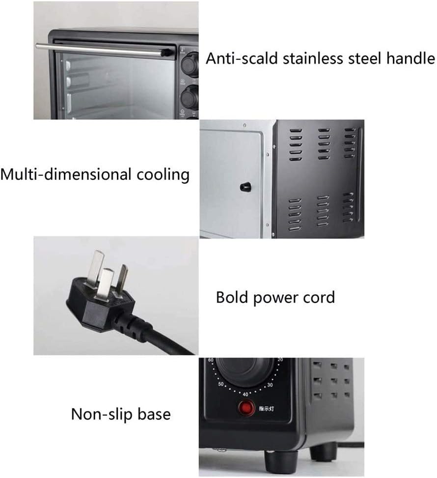 Toaster Oven, Multi-function Stainless Steel Finish with Timer - Toast Bake Broil, Natural Convection 1300 Watts of Power