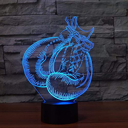 Xinvip Night Light, 3D Boxing Glove Table Lamp Visual 7 Colors Mood Dimming