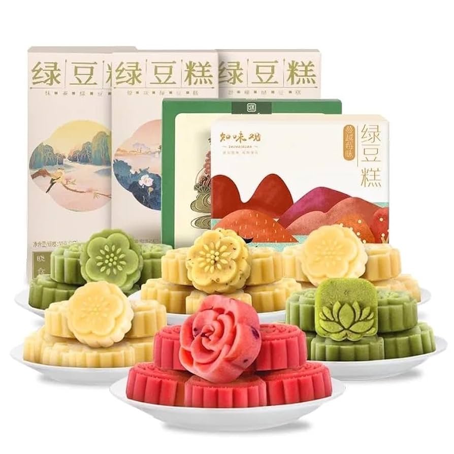 Amazon | 知味观 绿豆糕 緑豆餅 杭州の手作り特産品 伝統お菓子