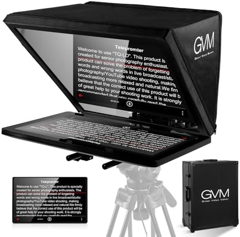 Teleprompter GVM Da 18 Pollici Per IPhone, IPad, Tablet E Fotocamere - Con Telecomando Bluetooth E App, Ideale Per Video E Live - Foto 2