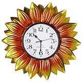 HOBYLUBY 13'' Indoor Outdoor Wall Clocks for Patio, Upgraded Large Waterproof Sun Clock for Yard, Ga
