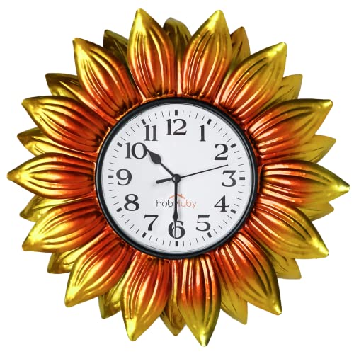 Hobyluby 13'' Indoor Outdoor Wall Clocks For Patio, Upgraded Large Waterproof Sun Clock For Yard, Garden Decorations #TOP2