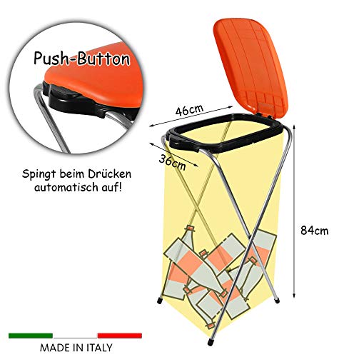 BigDean 2X Müllsackständer AutoFix ORANGE GRÜN 120L Mülleimer Müllbeutelständer Müllsackhalter Blauer Gelber Sack Automatik Öffnung - Image 5