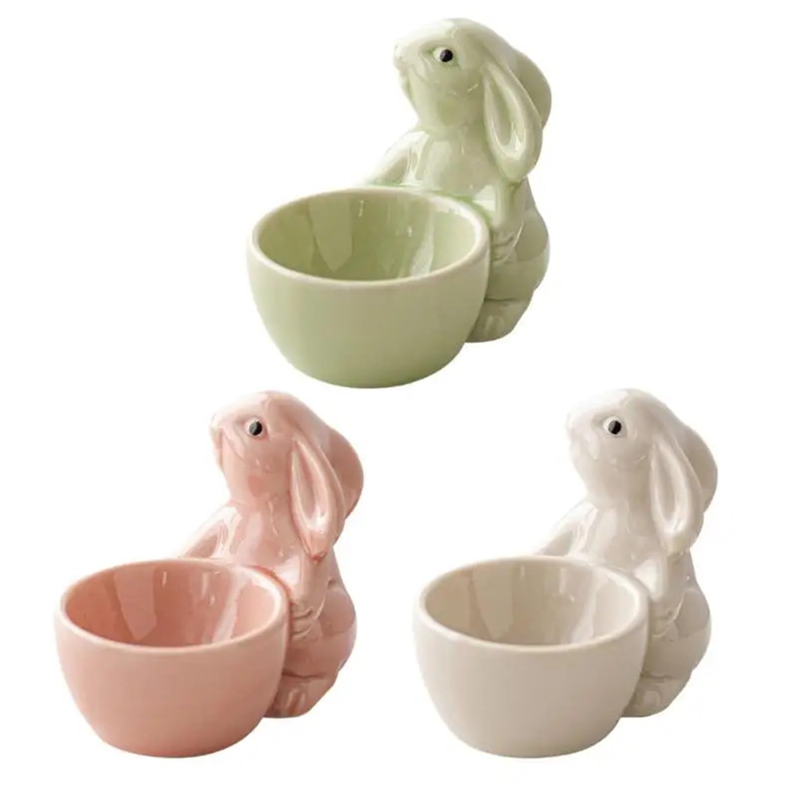 Eierbecher, 2 Stück Oster, Tischfiguren for hartgekochte Eier, Eierhalter Mittages(Pink)