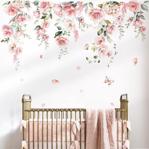 Spring Large Pink Flower Wall Decals for Girls Bedroom Living Room Wall Decor
| Pink Flower Wall Stickers Hanging Vine Decor for Baby Nursery and Living Room
| Spring Pink Flower Wall Decals for Girls Room and Living Space Decor