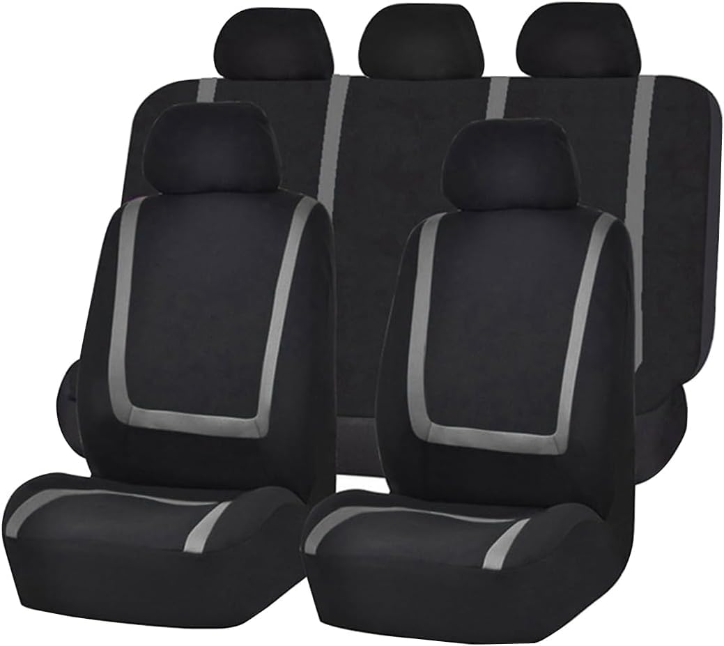 Lemas E-Grey Car Seat Cover Sets For Mercedes Benz B-Class B180 B180d B200 B200d B200d B250e W247, 5 Seats Full Surround Seat Protector Comfortable And Breathable Interior Accessories,
