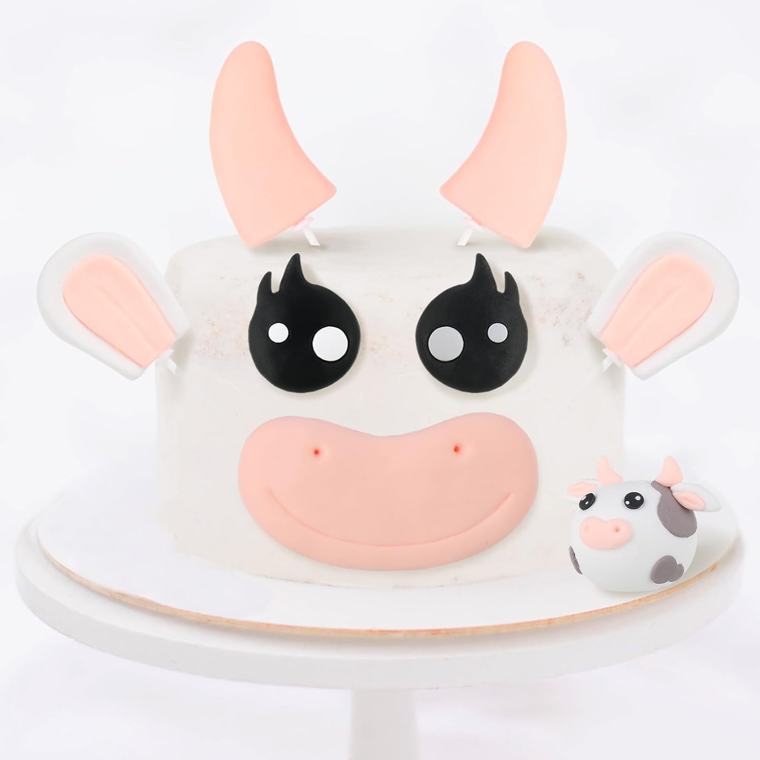 Topper Per Torta Mucca Glitterato Gyufise 'Happy Birthday' – Per Una Festa A Tema Fattoria!