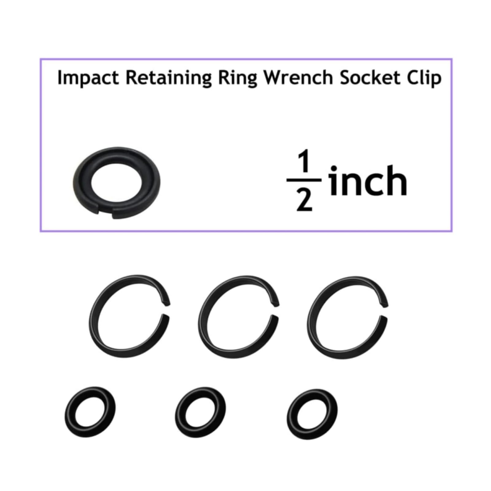 Impact Retaining Rings with O-Ring - 1/2" & 3/8" -3 Impact Retaining Rings with O-Ring - 1/2" & 3/8" -3