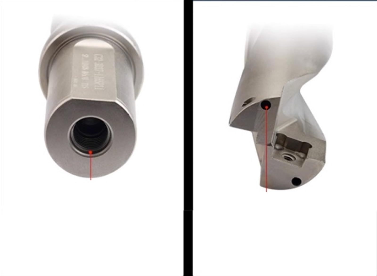 WC U-Drill 2D-Bohrer mit Doppeltem Durchmesser, 8,5 mm-50 mm, Interne Kaltwasserspritz CNC Drehmaschine (Farbe : 44mm, Größe : 2D)