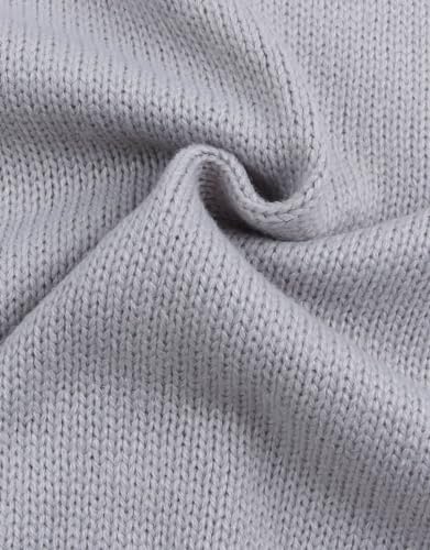 Image of Womens American Flag Sweater Long Sleeve Crew Neck Knitted Casual Pullover Sweater (Gray, Large)