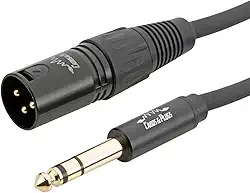 Cabo XLR Macho para P10 Stereo TRS, cobre OFC, Cabos & Plugs (1, 50cm)