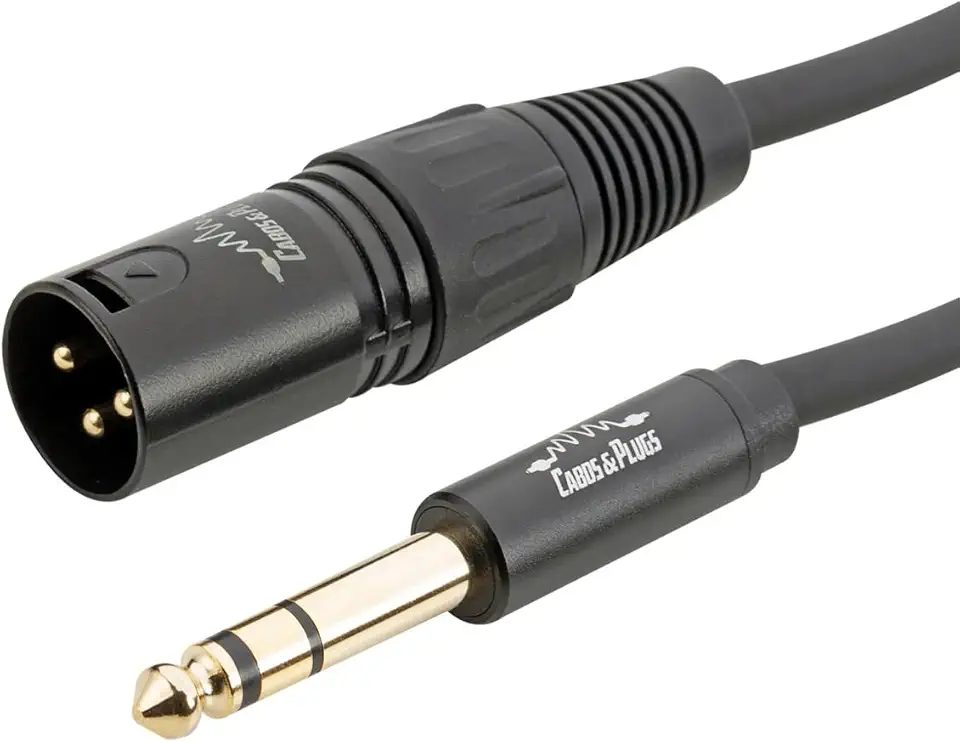 Cabo XLR Macho para P10 Stereo TRS, cobre OFC, Cabos & Plugs (1, 150cm)