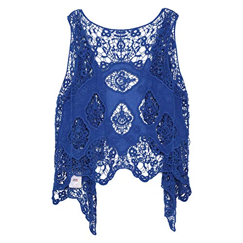 Image of JASTIE Women Open Stitch Cardigan Boho Sleeveless Hippie Summer Hollow Out Solid Crochet Vest