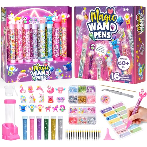 Molleyzi Bastelset Kinder ab 6 Jahre, Geschenk Mädchen 7 8 9 10 Jahre, Basteln Mädchen 5-12 Jahre Stifte Selber Machen Set Kinder, Kindergeburtstag Kreativspielzeug DIY Personalisierte Stift