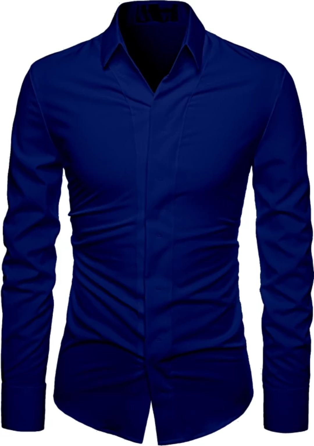 Polycotton Solid Shirt Fabric (Unstitched) PJE-Shirt Fabric NBlue-1-picture-29