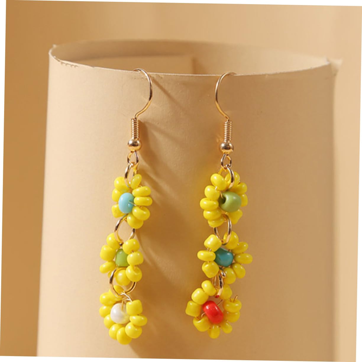 Jewelry 2 Paar Blumenohrringe handgefertigte Perlen -Dangle -Ohrring -Sets für mehrere durchdringende Zufällige Jewelry
